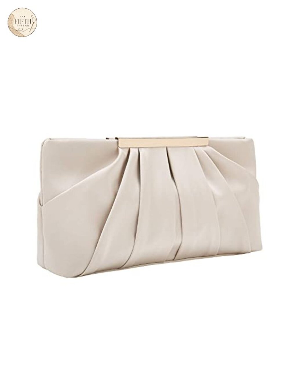 Pleated Satin Clutch Evening Bag Formal Handbag Detachable Chain